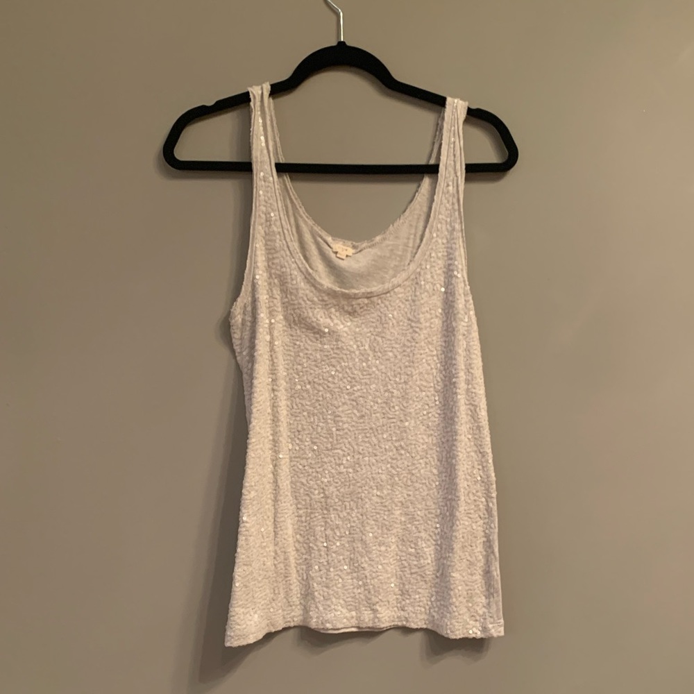 Gray sequins tank top j crew